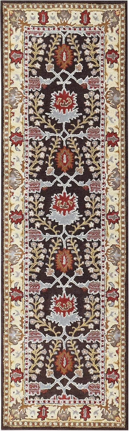 Old Hand Made Barista Floral Traditional Oriental Style Woolen Area Rugs & Carpets (2.6 x 9' Runner)