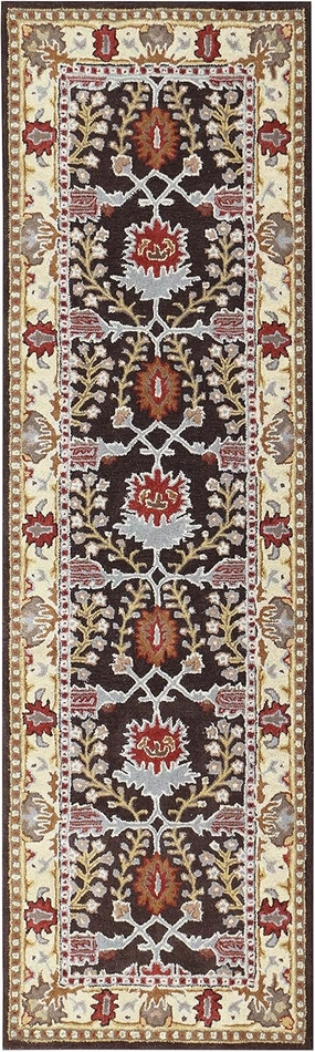 Old Hand Made Barista Floral Traditional Oriental Style Woolen Area Rugs & Carpets (2.6 x 9' Runner)