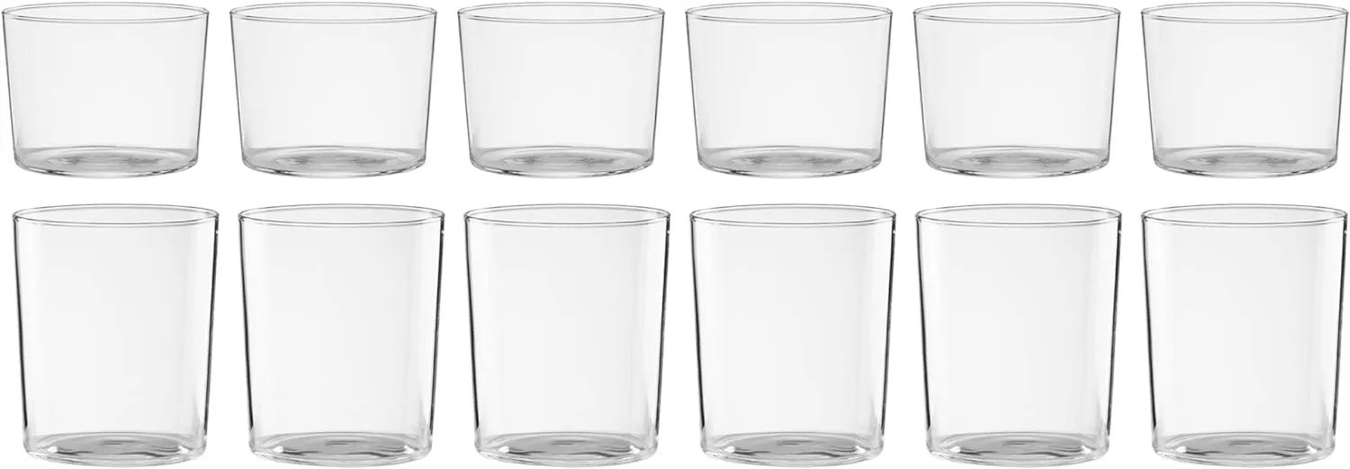 Oneida Clear Stackables Short & Tall Glasses, Set Of 12, 12 Count