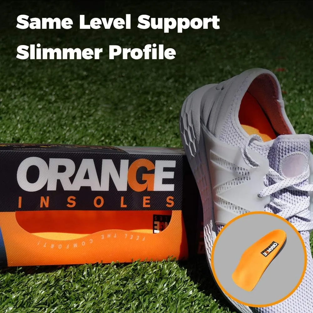 Orange Insoles D 3/4 Fits Men's Shoe 9-10, Women's 10.5-11.5