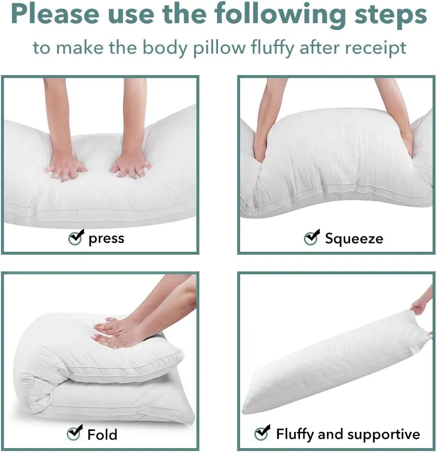 Oubonun Full Body Pillow for Sleeping-Adjustable Firm and Fluffy Body Pillows for Adults-Long and Large Pillow for Bed- 21"x54"
