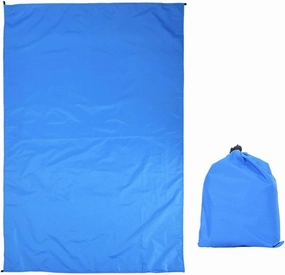 Outdoor Multifunction Mini Blanket Ground Mat with Carrying Bag for Camping Picnic Polyester RoyalBlue 145x100cm