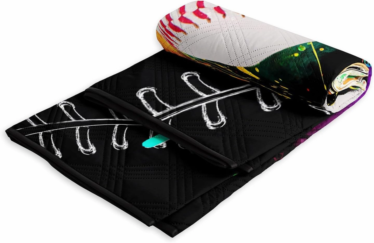 Outdoor Picnic Blanket,Portable Sandproof Waterproof Picnic Mat,Gamepad Baseball Printed Camping Beach Mat for Sand and Wet Grass Hiking (Gamepad Baseball S)