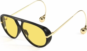 Oversized Aviator Sunglasses for Women With Earring Trendy Large Big Double Bridge 2025 Designer Ladies Shades