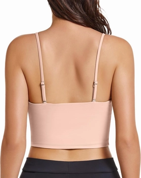 OVESPORT Longline Sports Bras for Women Workout Tank Tops with Built in Bra & Adjustable Straps for Yoga Gym Fitnesss