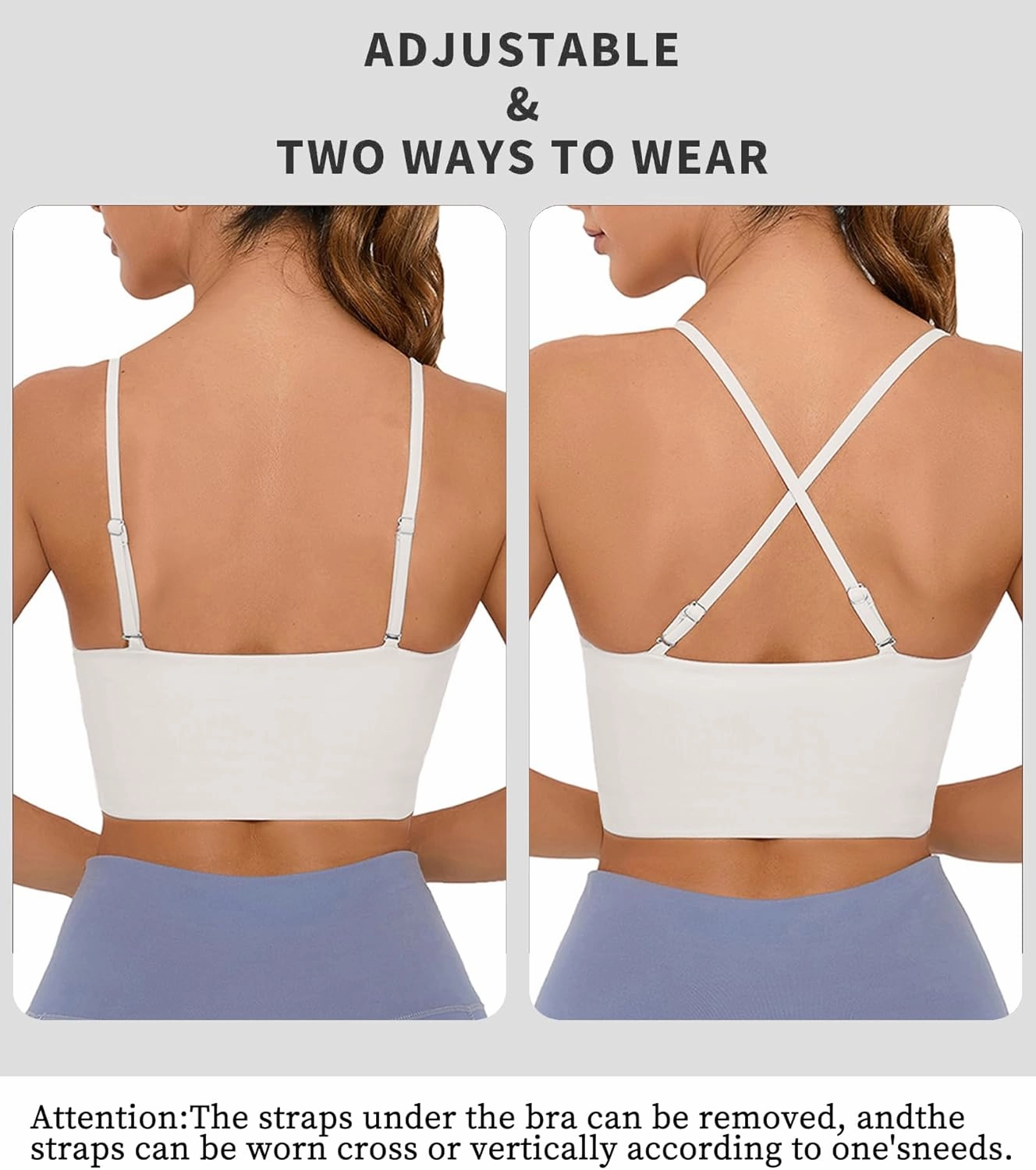 OVESPORT Women's Longline Sports Bras Women Workout Tank Tops with Built in Bra & Adjustable Straps for Yoga Gym Fitnesss