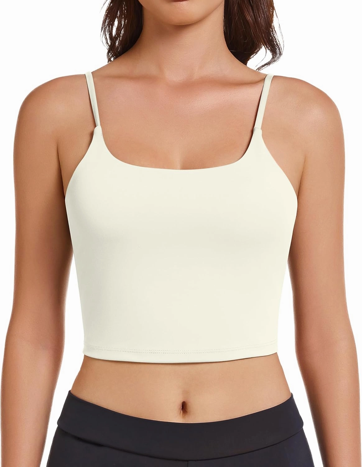 OVESPORT Women's Longline Sports Bras Women Workout Tank Tops with Built in Bra & Adjustable Straps for Yoga Gym Fitnesss