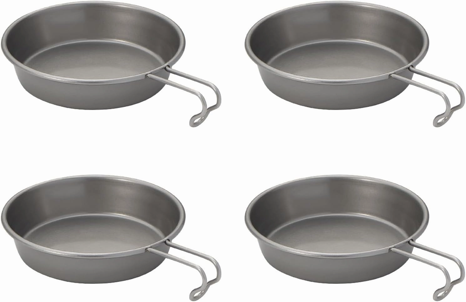 Pack of 4 Serving Plates Stainless Steel Tableware Stainless Steel Plates and Bowls Set for Camping and Dining