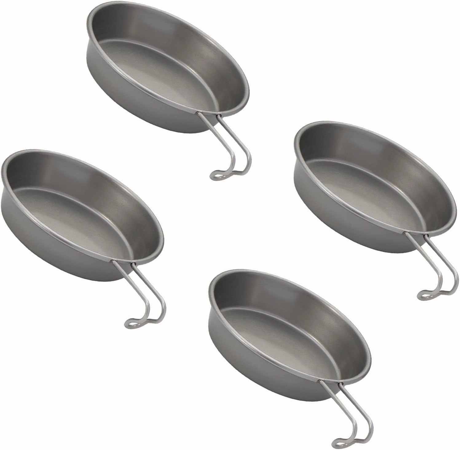 Pack of 4 Serving Plates Stainless Steel Tableware Stainless Steel Plates and Bowls Set for Camping and Dining