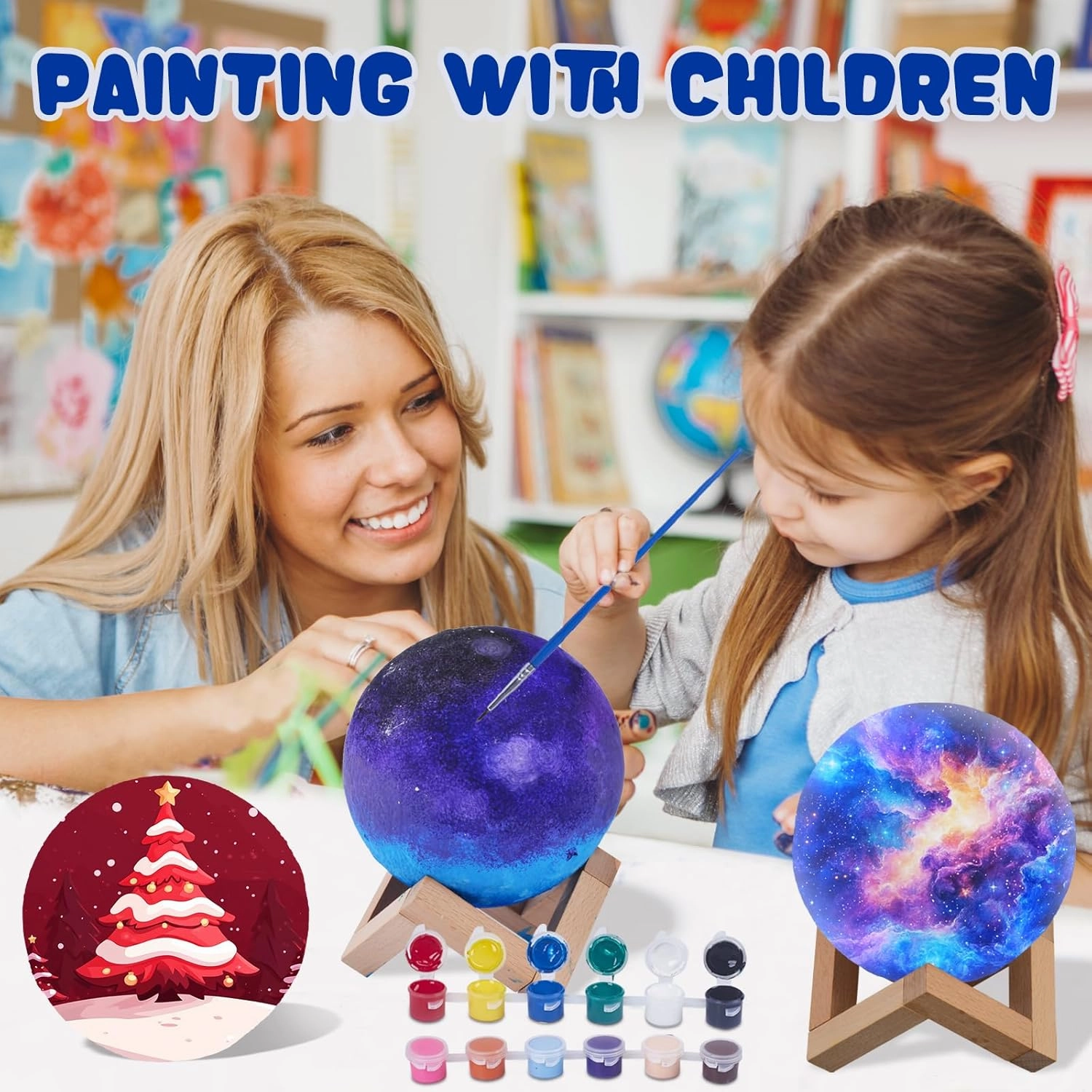 Paint Your Own Moon Lamp Kit,Art Supplies Arts and Crafts for Kids Ages 8-12,Crafts for Girls 8-12,Night Light Kids Crafts Ages 4-8,Birthday Easter Gifts Valentines Day Gifts for Kids