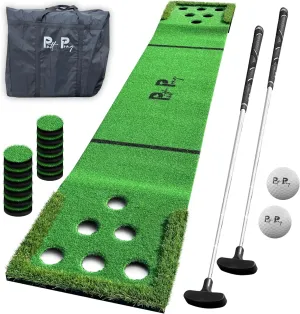 Par Pong Set - The Original Golf Party Game With Mat, 2 Putters, 2 Balls, and Free Carry Bag! Perfect for Parties, Tailgates, and Game Nights!