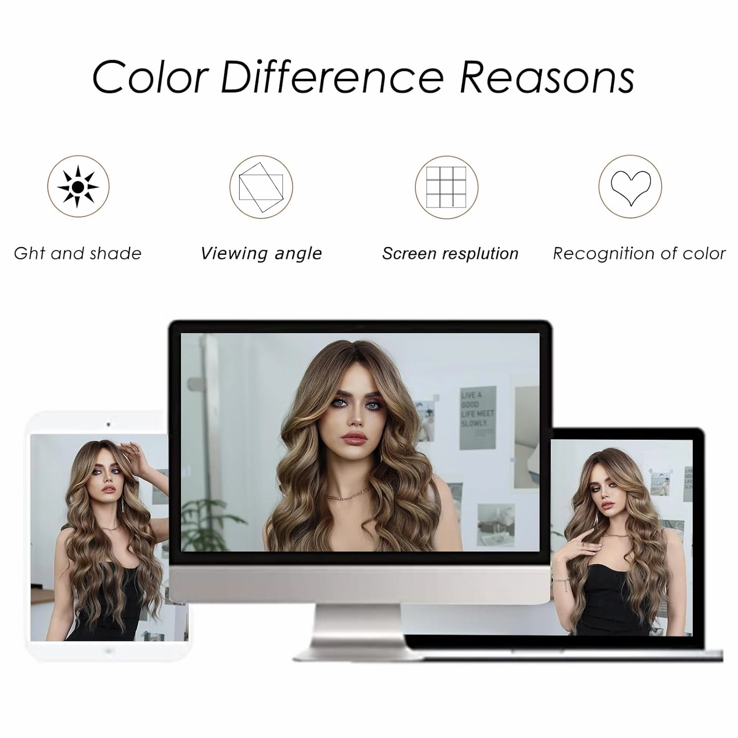 PARK YUN Long Wavy Light Brown Wigs With Bangs 26 Inch Ombre Dirty Blonde Curtain Bangs Synthetic Heat Resistant Wig With Dark Roots Natural Dark Blonde Brown Brunette Wigs For Women
