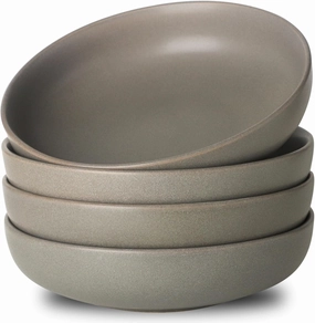 Pasta Bowls Set of 4, 34 oz Stoneware Salad Bowls, Ceramic Serving Bowls for Kitchen, Deep Pasta Bowls for Pasta, Salad, Soup, Fruit, Microwave Dishwasher Oven Safe, Matte Gray