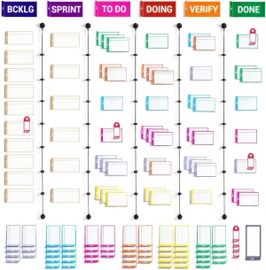 PATboard Kanban Board and Scrum Board – Full Toolset with 137 Scrum Cards for Whiteboard – Agile Kit, Agile Board, Kanban Board Kit – Scrum Tools, Project Management Tools