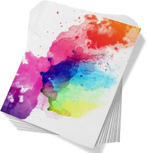 Paul Rubens 60 Sheets Watercolor Paper, Cold Press 50% Cotton&140lb /300gsm Acid-Free Bulk White Paper for Artists, Students & Adults（7.68 * 5.31 inch）