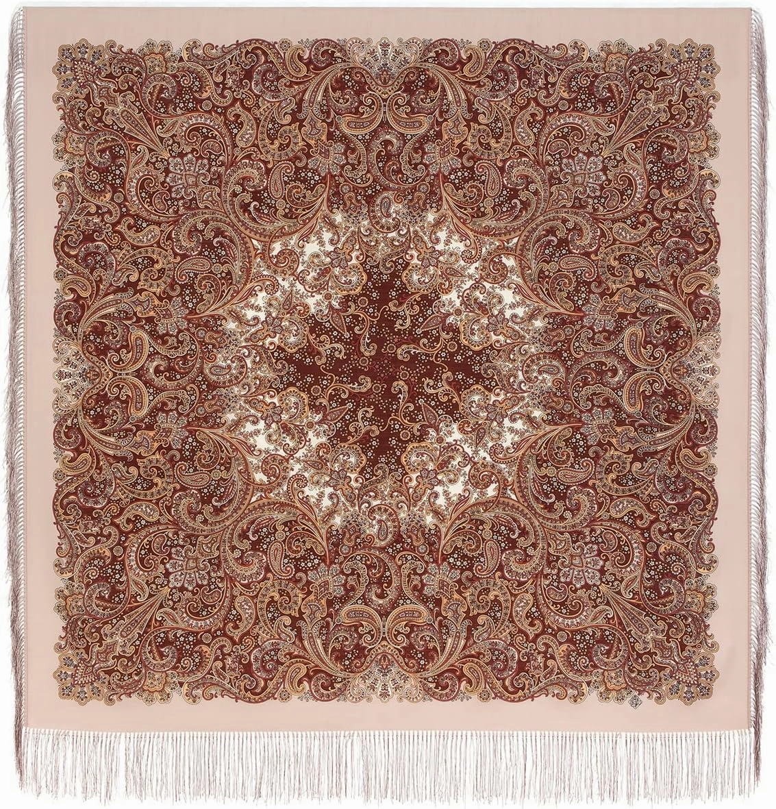 Pavlovo Posad Shawl Women's scarves 100% Pure Natural Merino Wool scarf Russian Wrap 125x125 cm 49x49 inches Pashmina Scarf Wrap Silk Tassels 1997-2