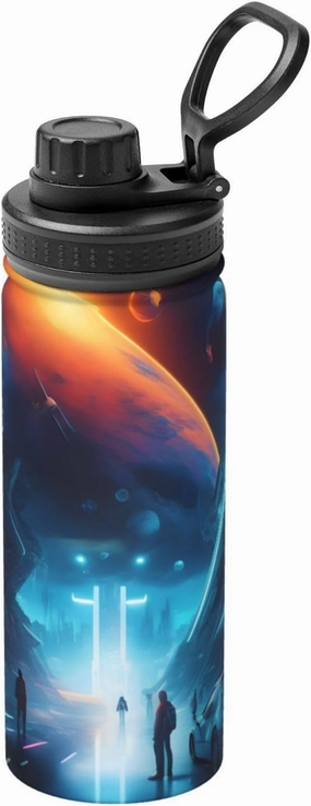PHAYAH Science Fiction Future Camping Hiking Hydration Flask Stainless Steel, Double Walled & Vacuum Insulated Water Bottle