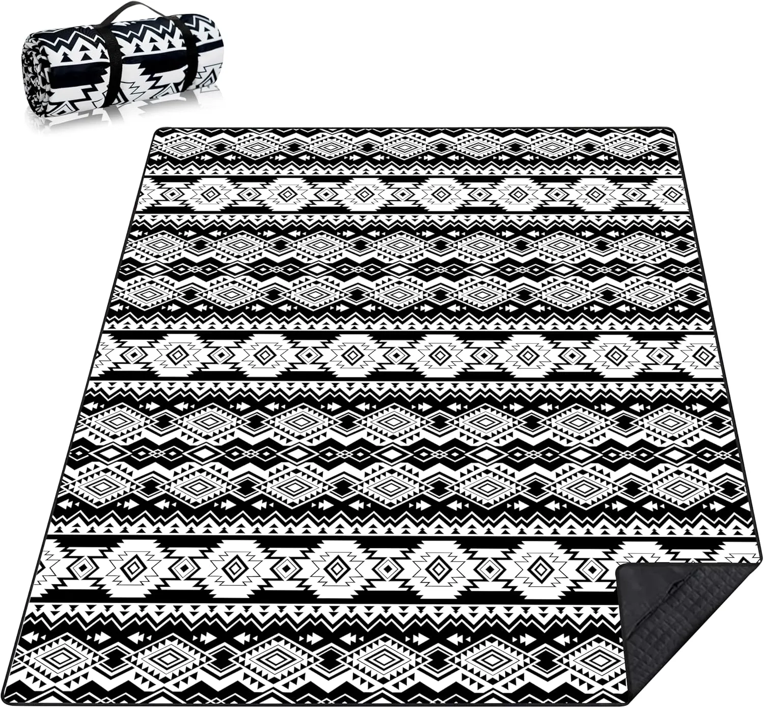 Picnic Blankets Beach Blanket 80" X 60" Extra Large Waterproof Camping Blankets Portable Outdoor Mat 3-Layer Blanket for Beach, Hiking, Park, Music Festival, Grass Lawn,Travel