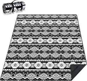 Picnic Blankets Beach Blanket 80" X 60" Extra Large Waterproof Camping Blankets Portable Outdoor Mat 3-Layer Blanket for Beach, Hiking, Park, Music Festival, Grass Lawn,Travel