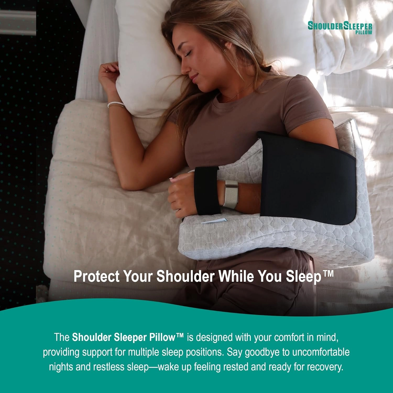 Pillow - Orthopedic Support for Post-Op Shoulder Surgery - Surgeon Recommended - Sleep Comfortably on Your Back & Side - Ideal for Recovery & Pain Management (Left, Large)