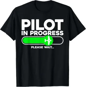 Pilot In Training Art For Men Women Airplane Aviator Pilot T-Shirt