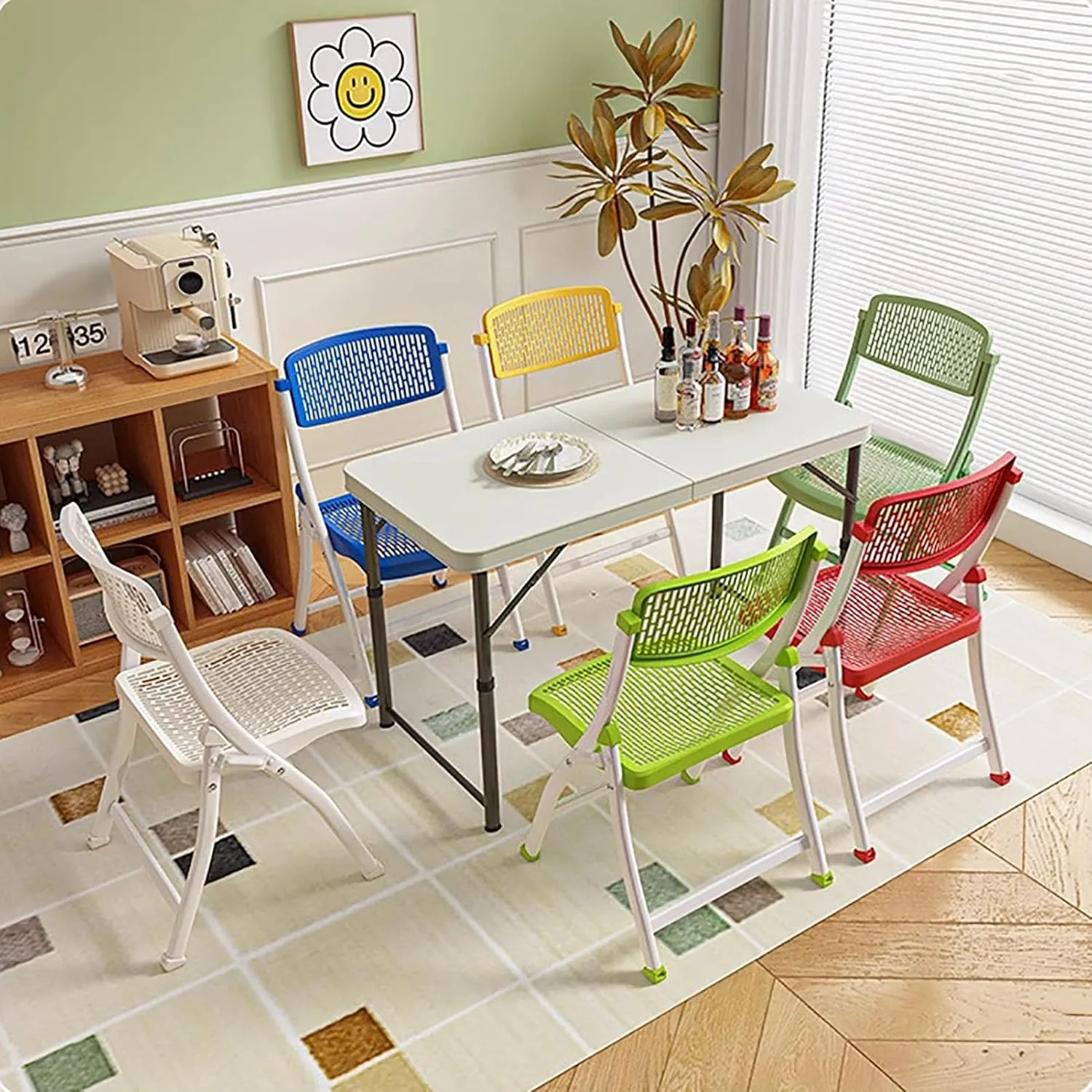 Plastic Stackable Folding Chairs,Stackable Folding Dining Chair Portable Event Chair Comfortable Breathable Mesh Seat Event Chair for Bedroom and Living Room,B,46x54x85cm(18x21x33inch)