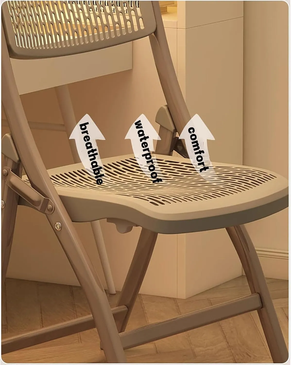 Plastic Stackable Folding Chairs,Stackable Folding Dining Chair Portable Event Chair Comfortable Breathable Mesh Seat Event Chair for Bedroom and Living Room,B,46x54x85cm(18x21x33inch)