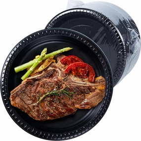 Plastic Plates, Reusable 9 Inch 150 Pack Disposable Dinner Plate Set Heavy Duty Microwave Safe Tray Perfect for Events MFPP Party Trays