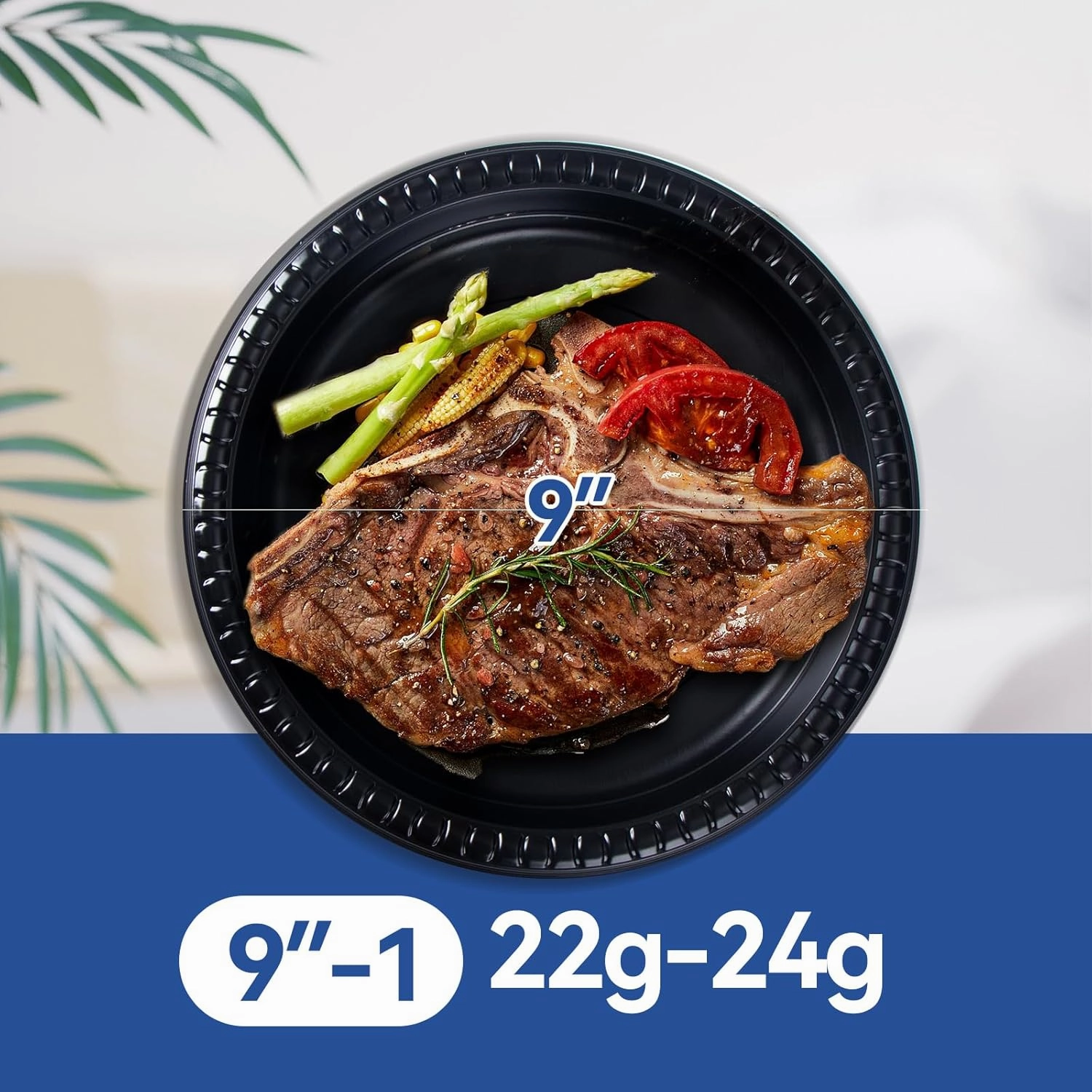Plastic Plates, Reusable 9 Inch 150 Pack Disposable Dinner Plate Set Heavy Duty Microwave Safe Tray Perfect for Events MFPP Party Trays