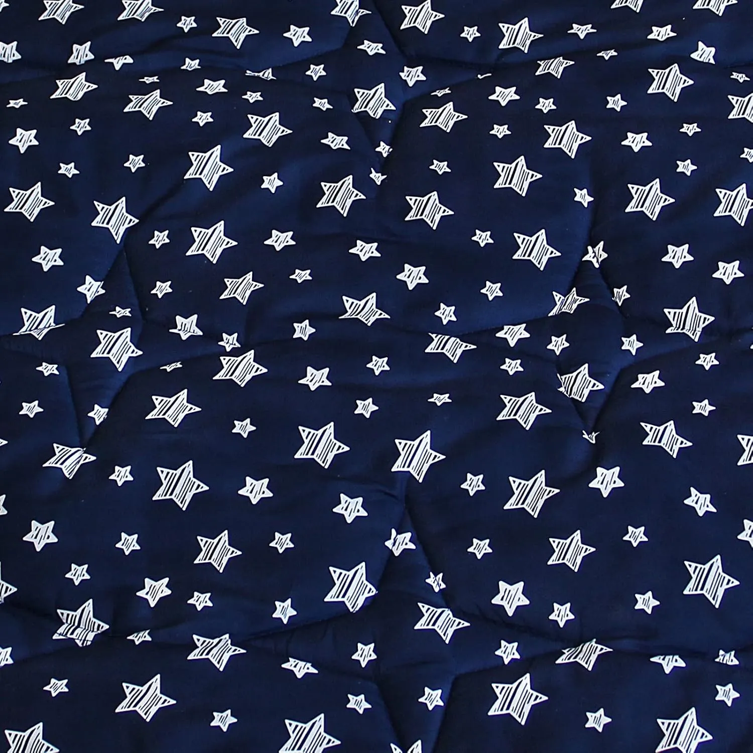 Playpen Mat 8 Panel Navy Fits for Regalo My Play Deluxe Extra Large Portable Play Yard, Non Slip Baby Octagon Playpen Mattress Pad, Navy Star Print Playard Pad