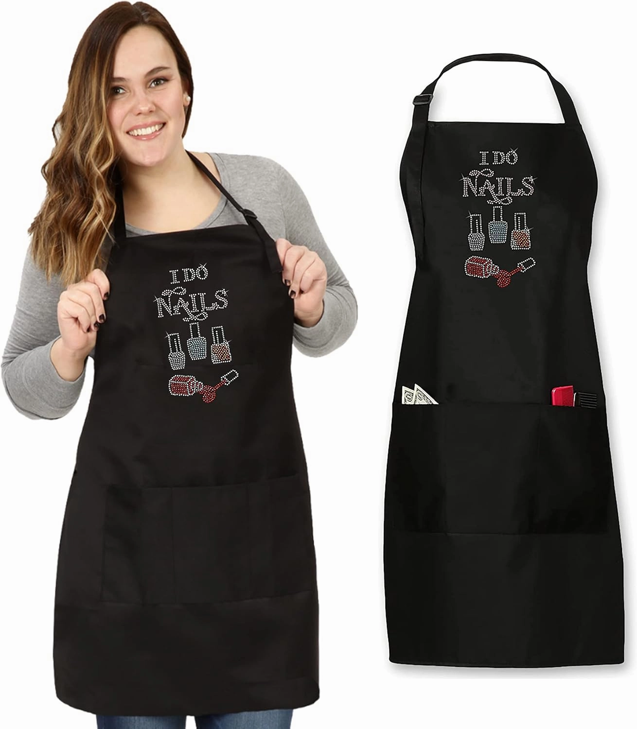 Plum Hill I Do Nails Nail Tech Apron for Women - Cute Salon Cosmetology Nail Apron for Nail Technician