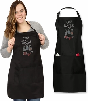 Plum Hill I Do Nails Nail Tech Apron for Women - Cute Salon Cosmetology Nail Apron for Nail Technician