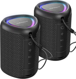 Portable Bluetooth Speaker with Lights, Powerful Crystal Clear Sound,IPX5 Waterproof, All Day Playtime, AUX&TF-Card Input, Bluetooth 5.3, TWS Paring, Small Wireless Speaker for Outdoor, Gift Ideas