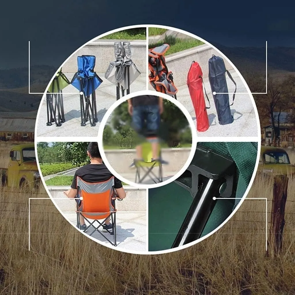Portable Folding Chair Folding Padded Deck Chair Backchair Beach Chair Fishing Chair Portable Lounge Chair Outdoor Armchair with Cup Holder Adjustable Folding Chair(E)