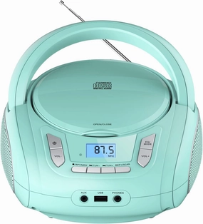 Portable CD Player Boombox with Bluetooth,FM Radio,USB MP3 Playback,AUX-in,Headphone Jack,CD-R/RW and MP3 CDs Compatible,CD Players for Home or Outdoor