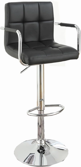 Poundex 2 Piece PU Tufted L Shape Barstool Set, Black