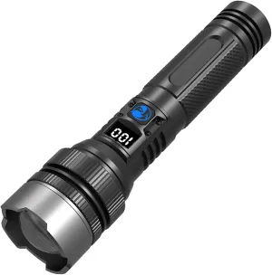 Powerful Flashlight 150000 Lumens,USB Rechargeable Waterproof,Super Bright XHP70.2 Handheld Flashlight,Zoomable Torch for Hiking Hunting Camping
