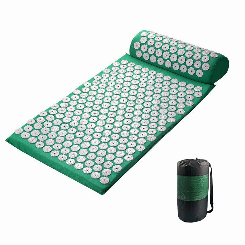 Premium Acupressure Massage Mat – Stress Relief & Back Pain Relief – Yoga Mat with Spikes, Pillow & Portable Design for Relaxation and Acupuncture Therapy