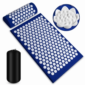 Premium Acupressure Massage Mat – Stress Relief & Back Pain Relief – Yoga Mat with Spikes, Pillow & Portable Design for Relaxation and Acupuncture Therapy