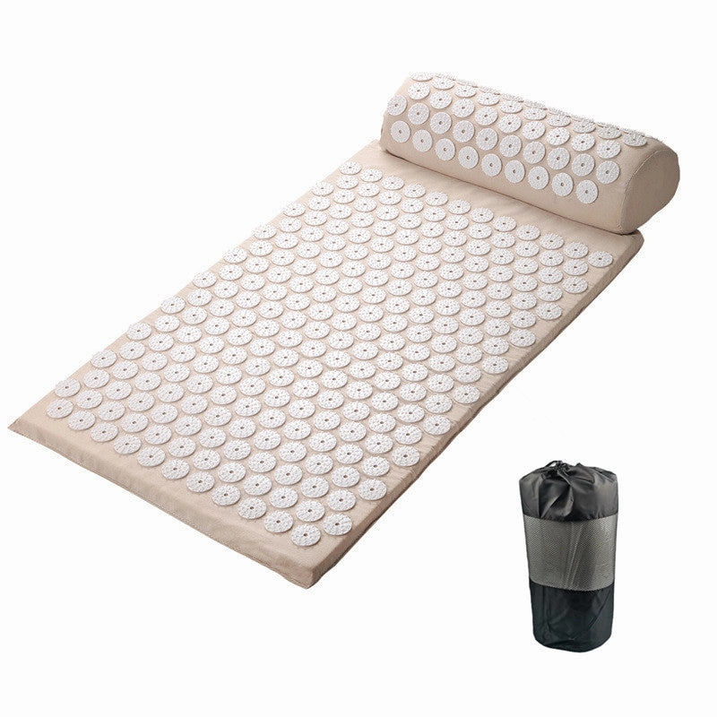 Premium Acupressure Massage Mat – Stress Relief & Back Pain Relief – Yoga Mat with Spikes, Pillow & Portable Design for Relaxation and Acupuncture Therapy