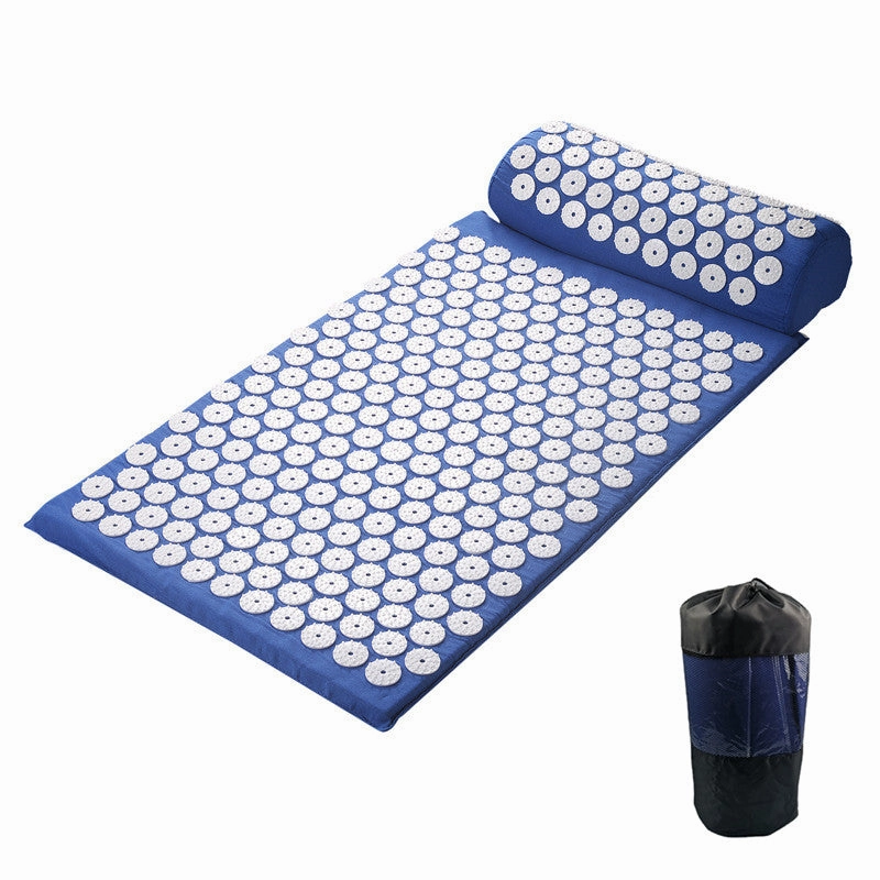 Premium Acupressure Massage Mat – Stress Relief & Back Pain Relief – Yoga Mat with Spikes, Pillow & Portable Design for Relaxation and Acupuncture Therapy
