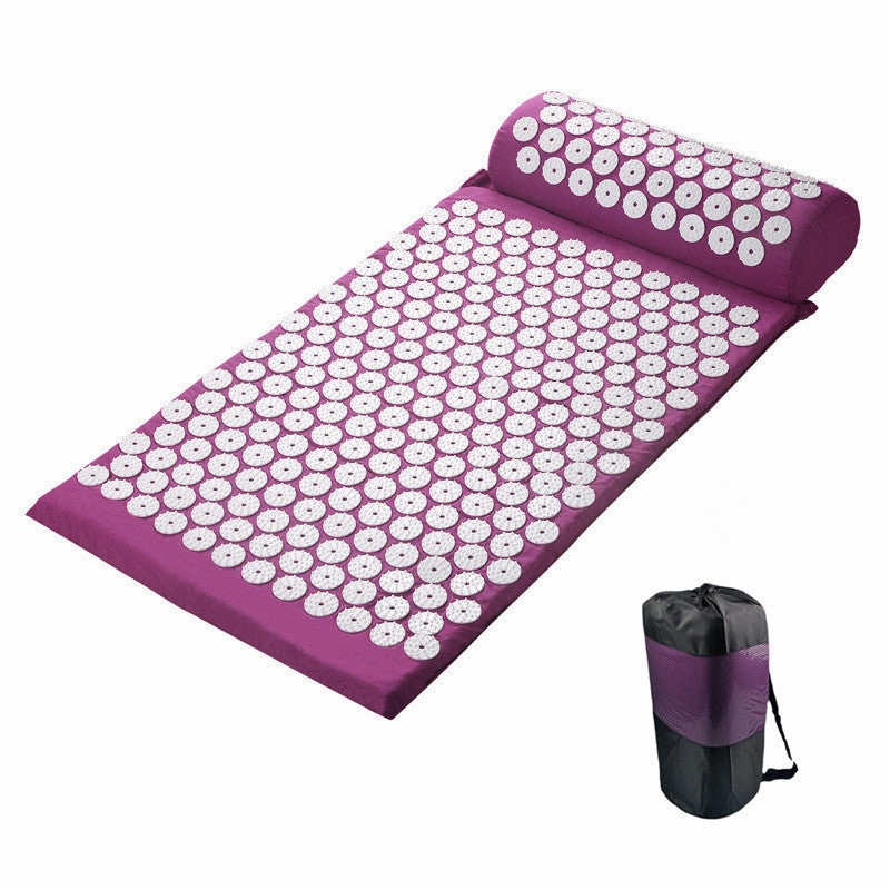 Premium Acupressure Massage Mat – Stress Relief & Back Pain Relief – Yoga Mat with Spikes, Pillow & Portable Design for Relaxation and Acupuncture Therapy