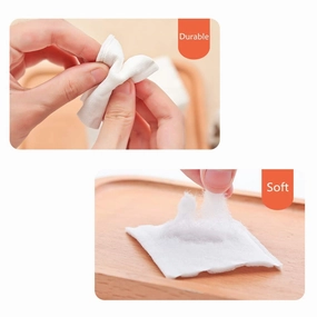 Premium Professional 100% All Natural Facial Cotton Square Pad - Makeup Face Cleansing Pad -Hypoallergenic - No fillers - Soft Edge- 3 Pack of 222 Squares - 666 Count