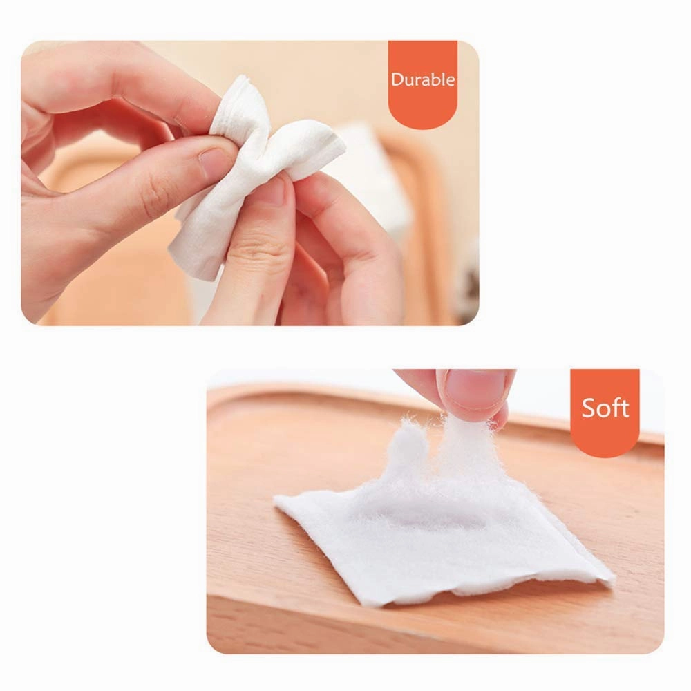 Premium Professional 100% All Natural Facial Cotton Square Pad - Makeup Face Cleansing Pad -Hypoallergenic - No fillers - Soft Edge- 3 Pack of 222 Squares - 666 Count