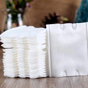 Premium Professional 100% All Natural Facial Cotton Square Pad - Makeup Face Cleansing Pad -Hypoallergenic - No fillers - Soft Edge - 3 Pack of 150 Squares - 450 Count