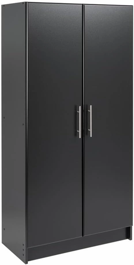 Prepac Elite Functional 8-Piece Garage Cabinets and Storage System Set G, Simplistic Garage Closet Shop Cabinets 16" D x 128" W x 89" H, Black, BRSX-1016-8M
