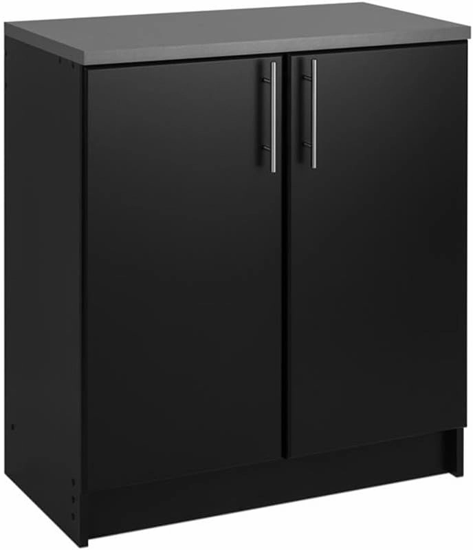 Prepac Elite Functional 8-Piece Garage Cabinets and Storage System Set G, Simplistic Garage Closet Shop Cabinets 16" D x 128" W x 89" H, Black, BRSX-1016-8M