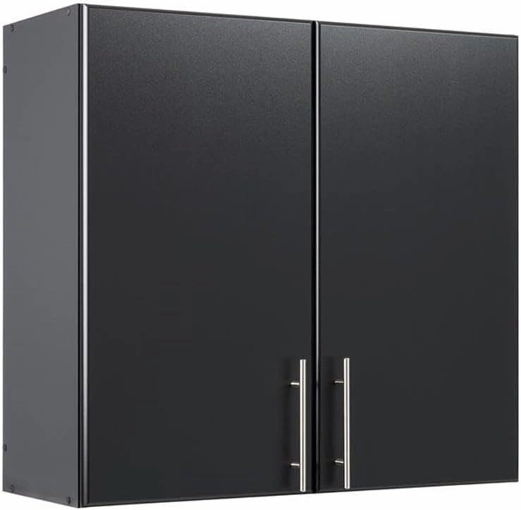 Prepac Elite Functional 8-Piece Garage Cabinets and Storage System Set G, Simplistic Garage Closet Shop Cabinets 16" D x 128" W x 89" H, Black, BRSX-1016-8M