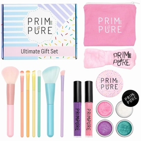 Prim and Pure Ultimate Mineral Makeup Gift Set | Perfect for Play Dates & Birthday Parties | Kids Safe Eyeshadow Makeup Mineral | Organic & Natural Makeup Kit | Made in USA