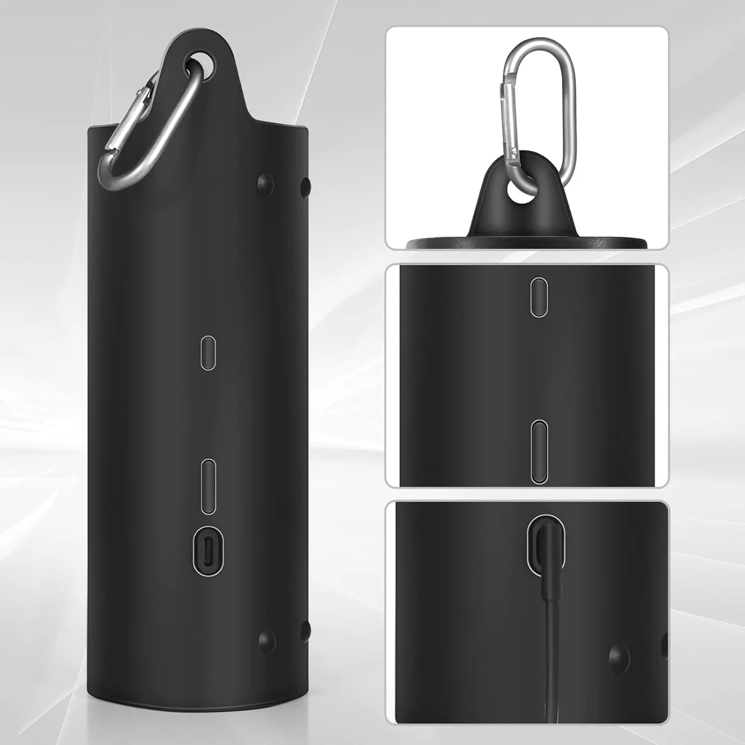 Protective Cover Carrying Silicone Case Compatible with Sonos Roam 2 / Sonos Roam Wireless Portable Bluetooth Speaker (Black)